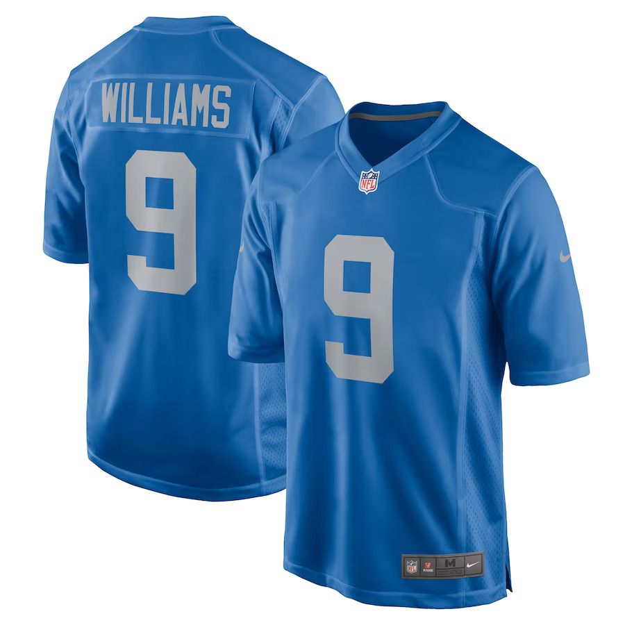 Men Detroit Lions #9 Jameson Williams Nike Blue Alternate Player Game NFL Jersey